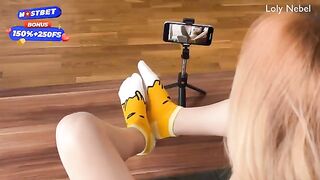 The couple decided to make a footjob video for fans