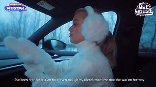 A beautiful babe got into a car with a stranger