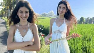 A sweet girl was picking rice and got fucked in the villa