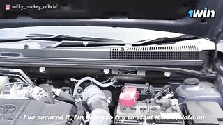 A beautiful girl got fucked in her car by a helpful stranger