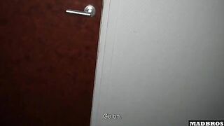 The Spanish girl invited us again to the toilet for sex