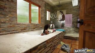 Get started, honey! A couple has a passionate sex session in the bathroom