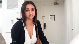 A busty coworker gets fucked by her boss in a hotel room