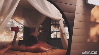 A reflection in the mirror tells the guy he's doing it right