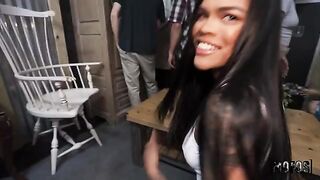 A cute girl agreed to suck the guy's cock and give him a blowjob