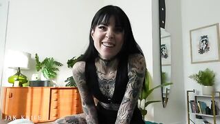 A girl is using a vibrator and her stepbrother gets aroused watching