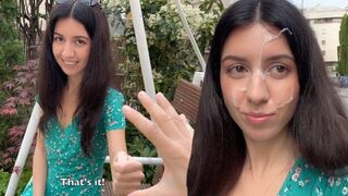 A woman got sperm on her face during a hot session