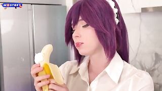An animated girl is getting fucked because of her job