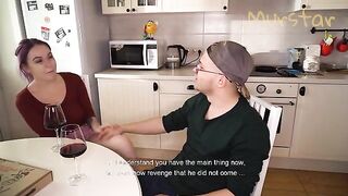 She didn´t expect the courier to fuck her in the kitchen