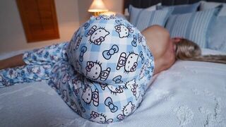 Stepmom gets a close-up view of the action in pajamas