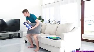 A girl was tenderly fucked on the couch by a guy