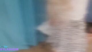 A young couple have sex on the chair in doggy style