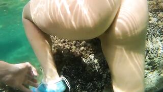 Breathtaking anal sex on the nude beach with a cumshot