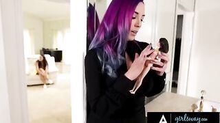 Angela White fucked hard by a stacked witch in a 69 position