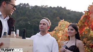 Stunning Stefany gets her tight asshole gapped by TUSHY on holiday