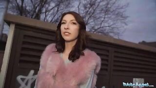 Public agent screwed brunette Chanel Kiss in toilet for cash