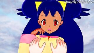 Iris is having sex with a Pokémon in this hentai movie
