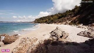 Amateur Beach Sex with Reislin on Nude Beach - Real Public Fucking