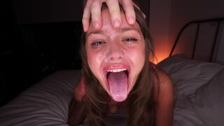 He killed my voice box! Extreme blowjob and cum on face