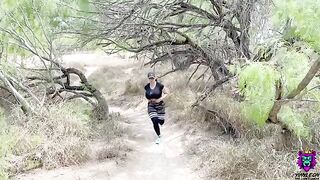 Sweaty workout and sex on the public trail