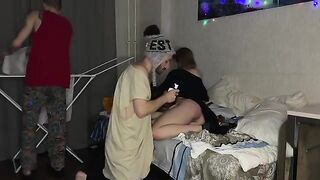 Two guys fucked a pretty girl in a threesome