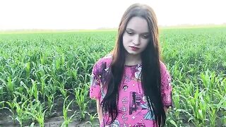 A hot chick is fucking with her stepbrother in the cornfield in this steamy scene