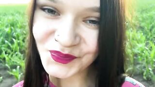 A hot chick is fucking with her stepbrother in the cornfield in this steamy scene