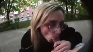 A blowjob on the city streets with a thrilling risk of getting caught