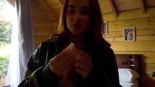 The girl with the ace of spades came to the couple to teach them to fuck