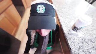 The girl is a barista, and she sometimes gets fucked hard by her clients