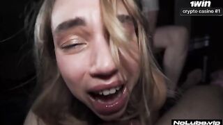 Babe goes from orgasm to trembling in an intense, rough session