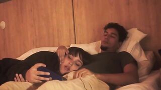 A girl gave a blowjob to her guy, her big ass captivating every moment