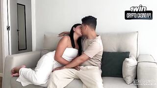 The girl received a lot of sperm inside her pussy
