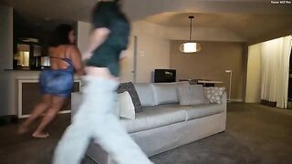 A girl with big boobs loves when you squeeze and slap them