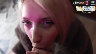 A hot girl in a fur coat was fucked by a guy on the street