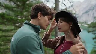A couple makes love in the forest, captured authentically
