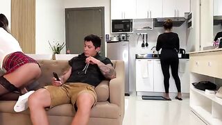 A naive girl came to her stepdad, he did not notice and it was great