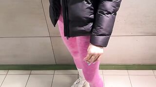 Don't turn around, just moan louder: a risky quickie in the bathroom for a hot Italian teen