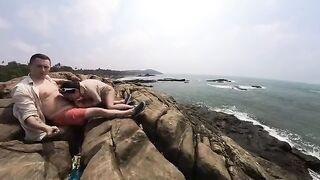 A girl is having fun with a guy and receives a lot of money for it