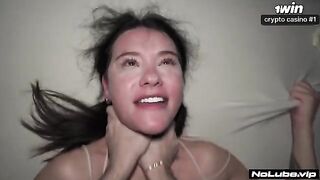 The woman took a huge dick in her tight pussy, moaning very loudly