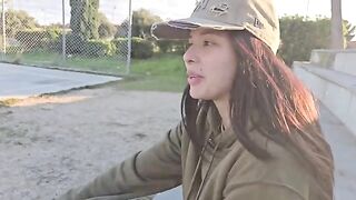 A cute girl was fucked by a stranger in the jungle