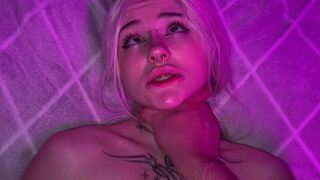 I strangled the girl and pushed my cock into her throat in the next room