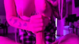 I strangled the girl and pushed my cock into her throat in the next room