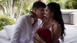 A girl gets a hard cock in her tight ass on Valentine's Day for the thrill