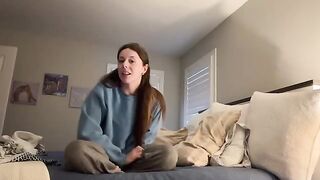 The girl is very horny and she loves to hump her pillow