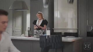 The boss came to check on the girl in sexy panties
