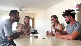 A couple swaps partners and fucks together with others