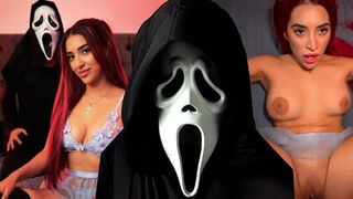 A girl dressed up as a scary movie character gets fucked on Halloween
