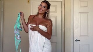 A step-sister is tearing off her clothes like a candy wrapper, feeling so naughty