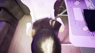 A cute girl stuck her ass at Lena and was rewarded with cum on it